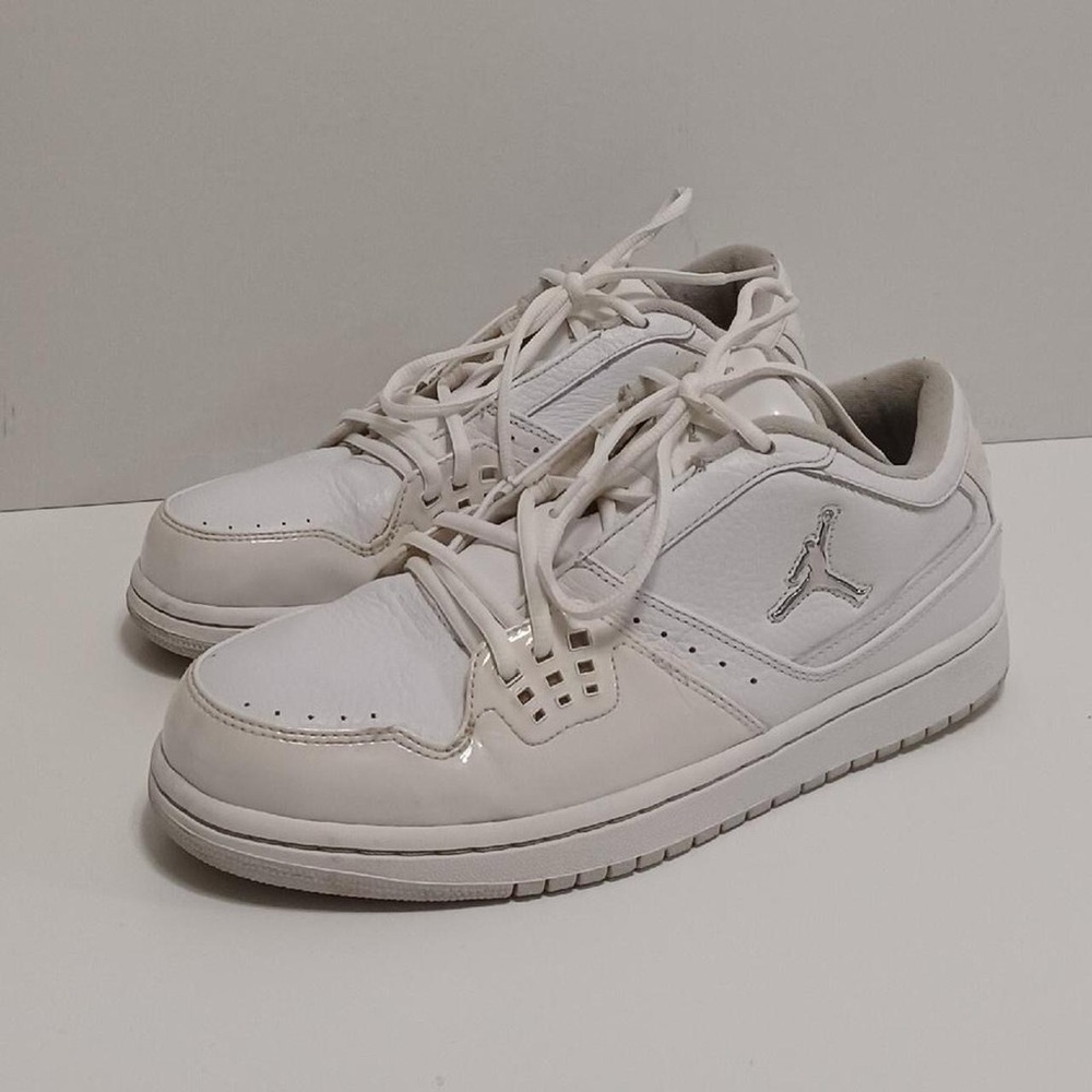 Nike Air Jordan 1 Flight Low White Grey Sneaker Mens 10.0 Leather 350610-105